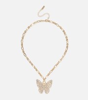 Freedom Jewellery Freedom Gold Diamante Butterfly Pendant Necklace